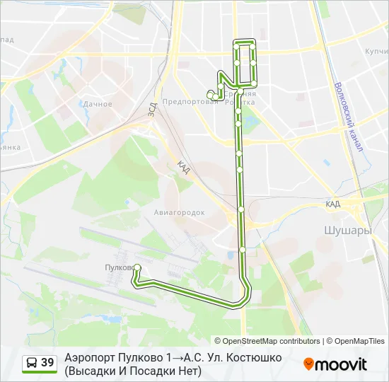 39 Bus Line Map