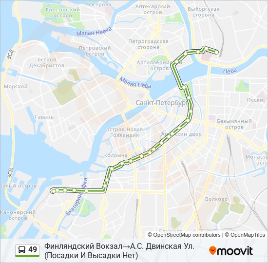 49 bus Line Map