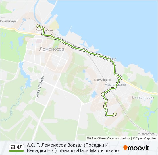 Автобус 4Л: карта маршрута