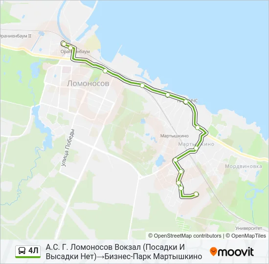 Автобус 4Л: карта маршрута