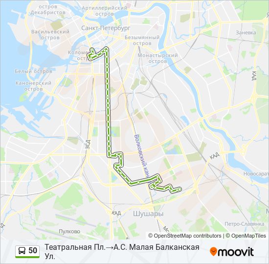 50 bus Line Map