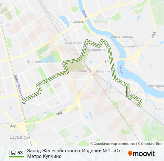 53 Bus Line Map