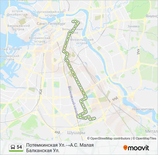  54: карта маршрута