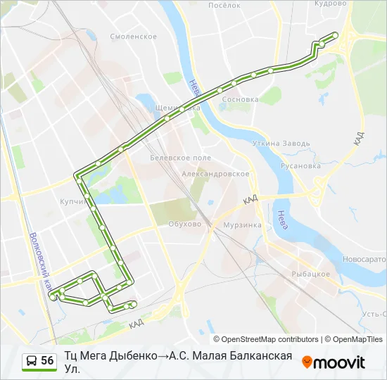 56 Bus Line Map