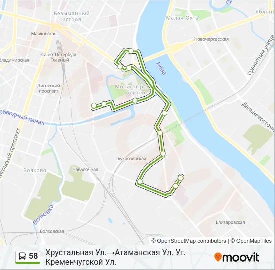  58: карта маршрута