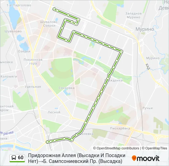60 Bus Line Map