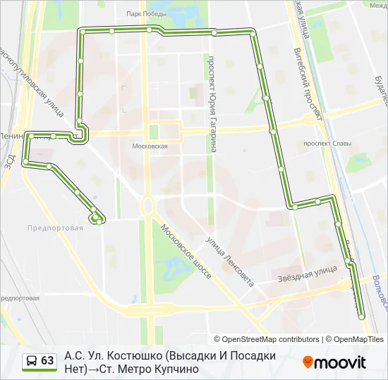 63 Bus Line Map