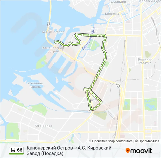 Автобус 66: карта маршрута