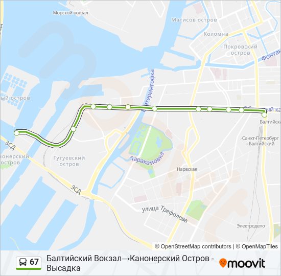 67 bus Line Map
