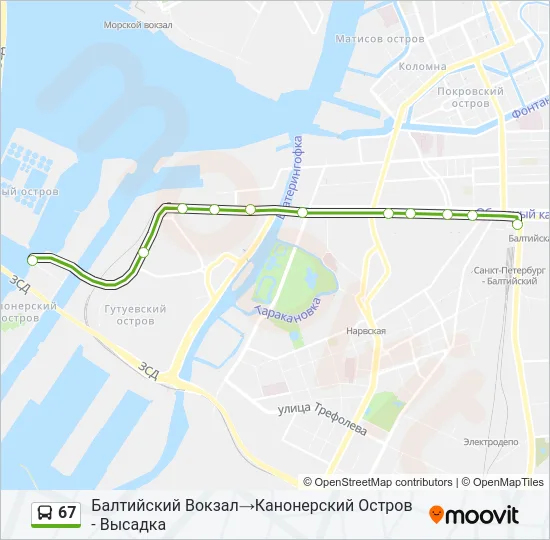 67 Bus Line Map