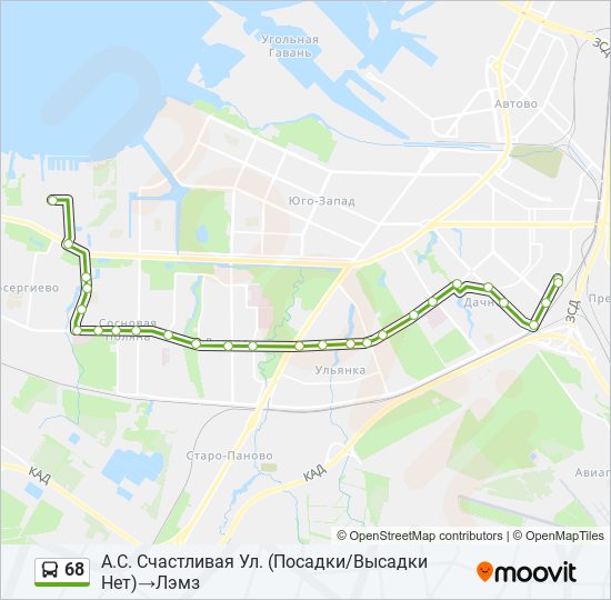 68 bus Line Map