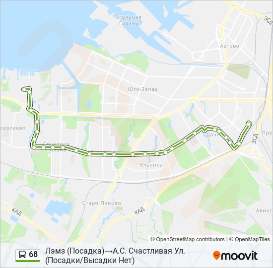 68 bus Line Map
