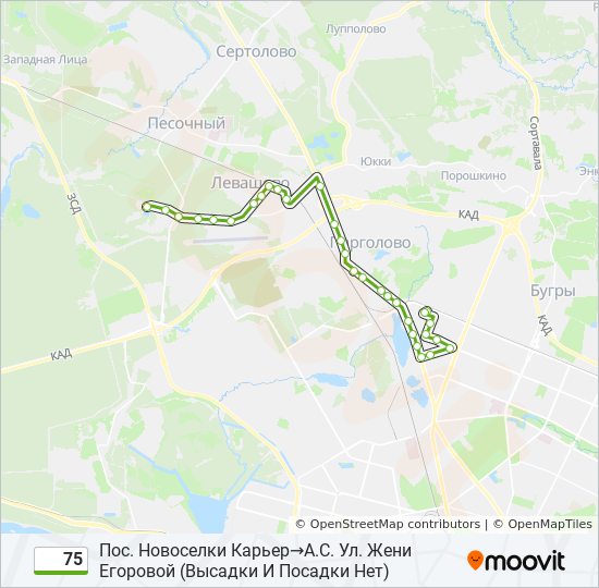 75 bus Line Map