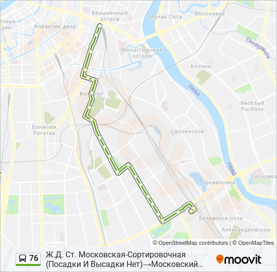 76 bus Line Map