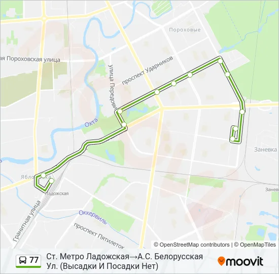 Автобус 77: карта маршрута