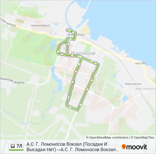 7Л Bus Line Map