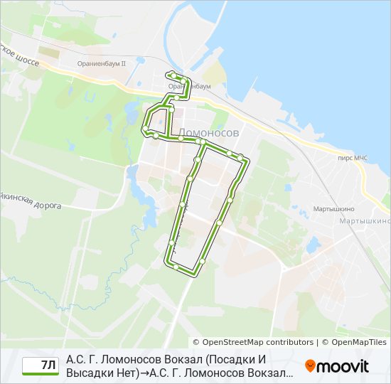 7Л bus Line Map