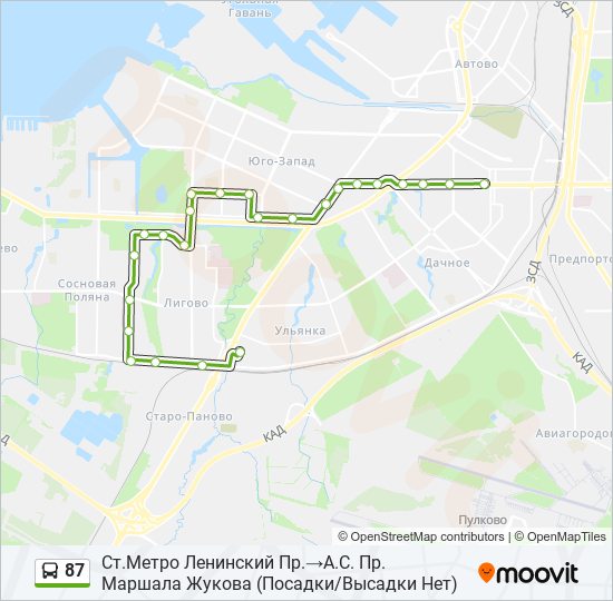 87 bus Line Map