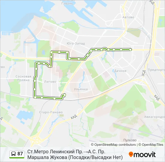 87 Bus Line Map