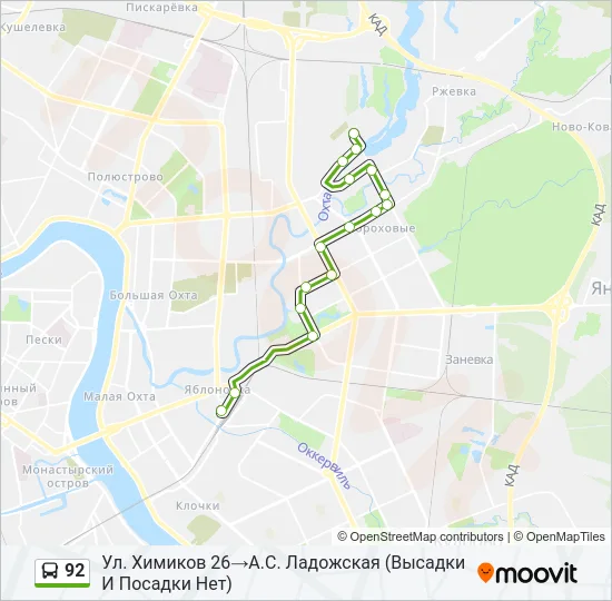 92 Bus Line Map