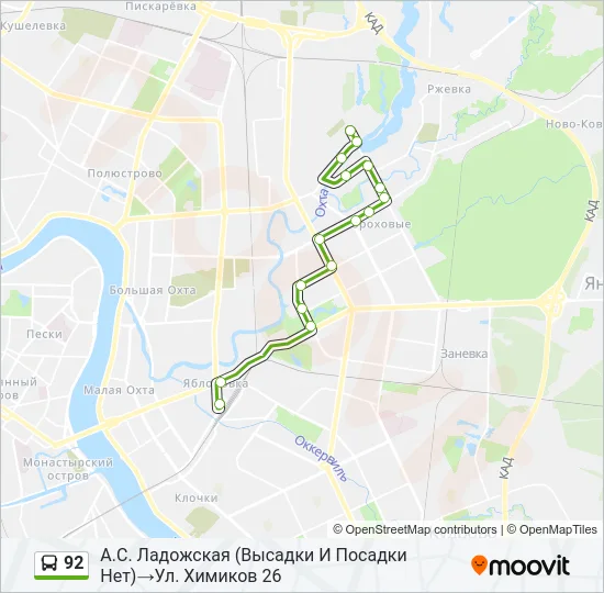 92 Bus Line Map