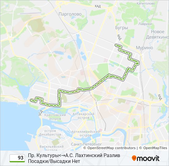 маршрут 93 автобуса спб на карте остановки