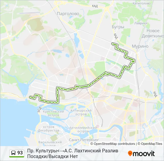 93 Bus Line Map