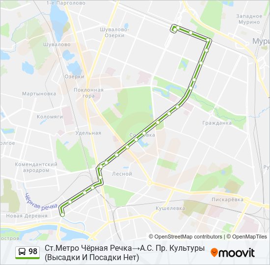 98 bus Line Map