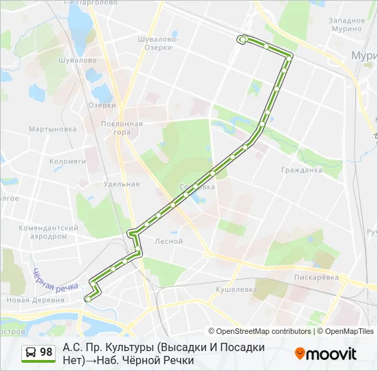 98 Bus Line Map