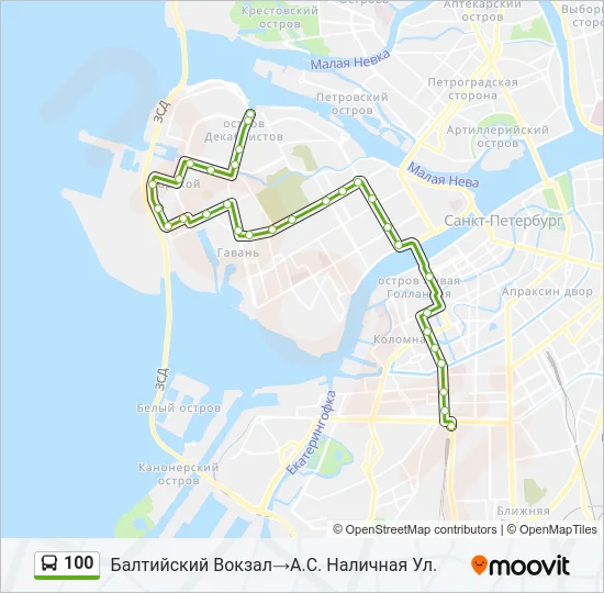 100 Bus Line Map