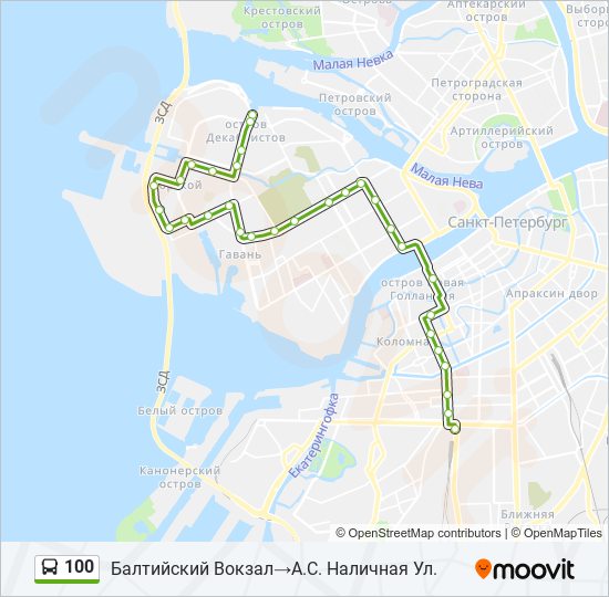 100 bus Line Map