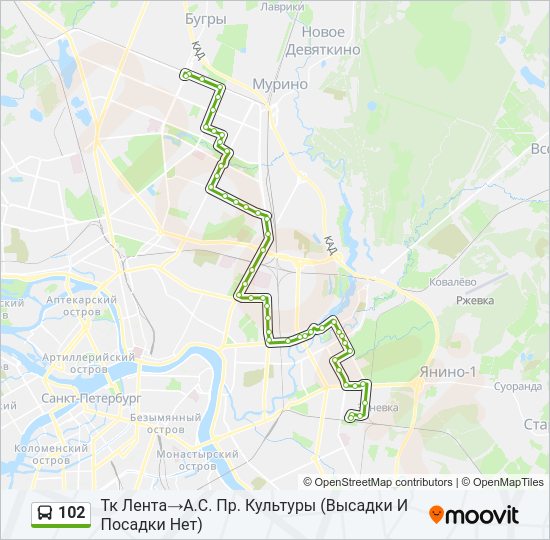  102: карта маршрута