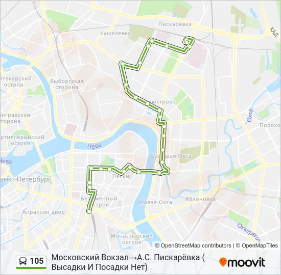 105 Bus Line Map