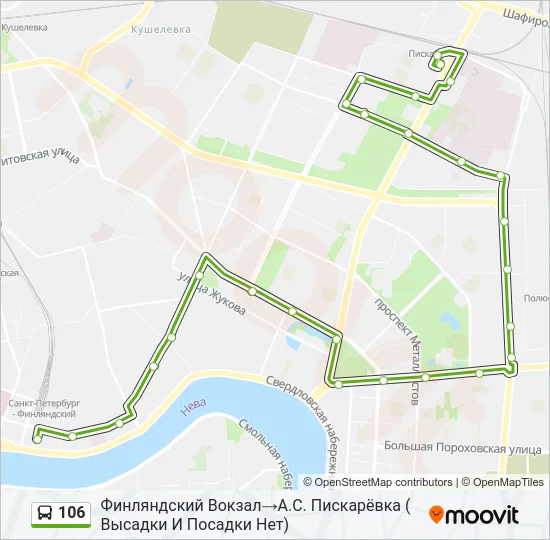 106 Bus Line Map