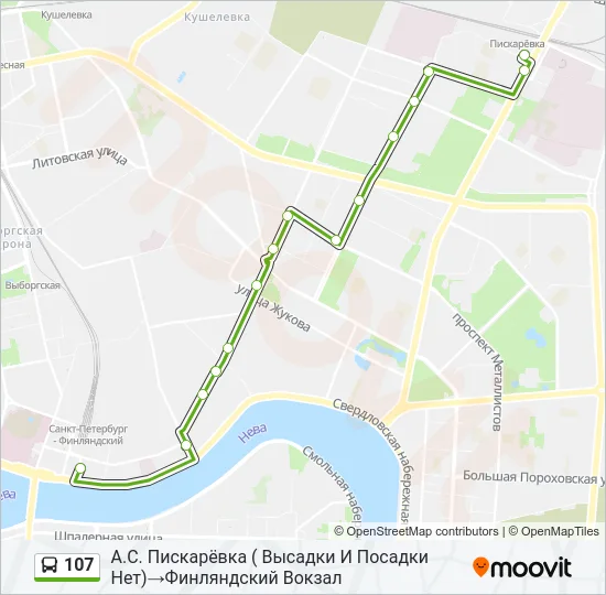  107: карта маршрута