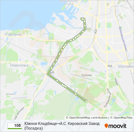 108 bus Line Map