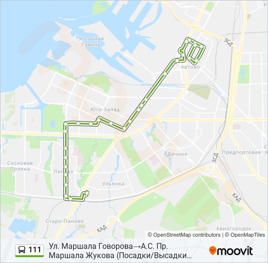 111 bus Line Map