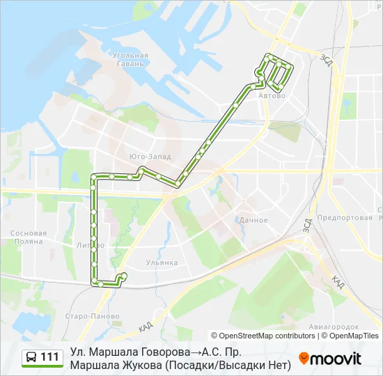 111 Bus Line Map