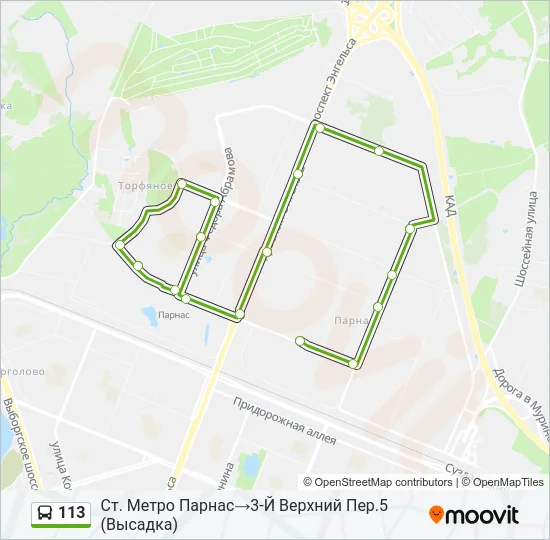  113: карта маршрута