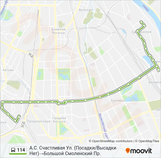 114 Bus Line Map