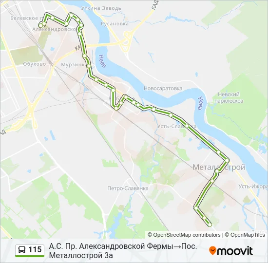 115 Bus Line Map