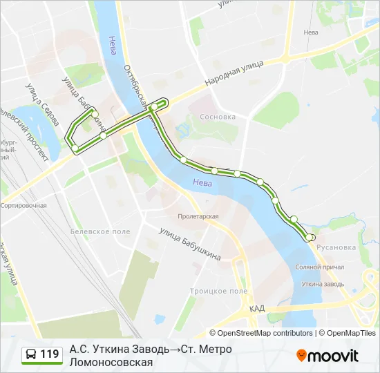 119 Bus Line Map