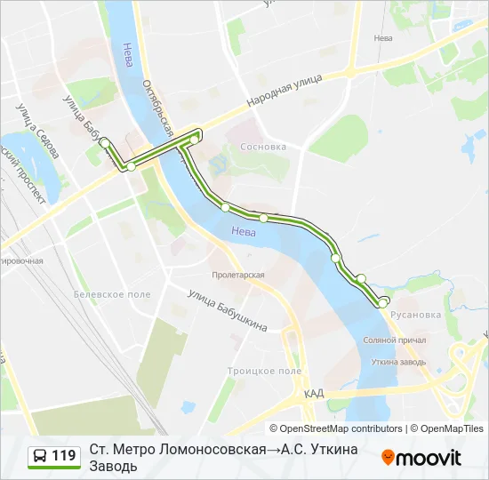  119: карта маршрута