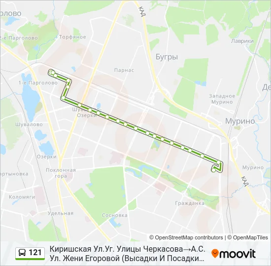  121: карта маршрута