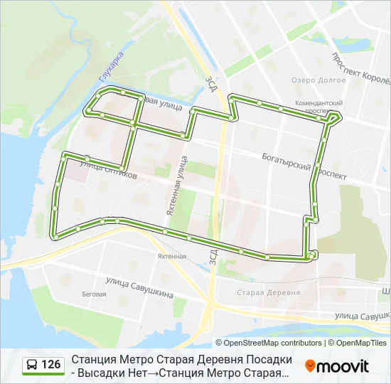 Автобус 126: карта маршрута