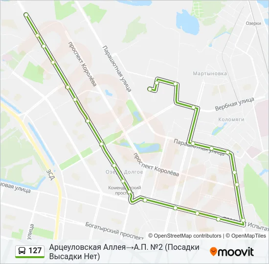 127 Bus Line Map