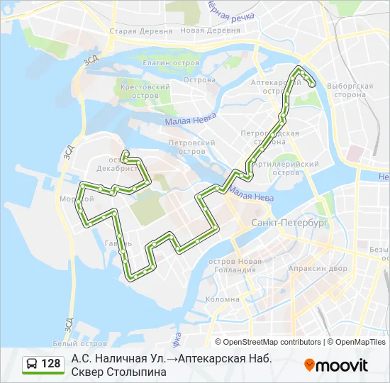128 Bus Line Map