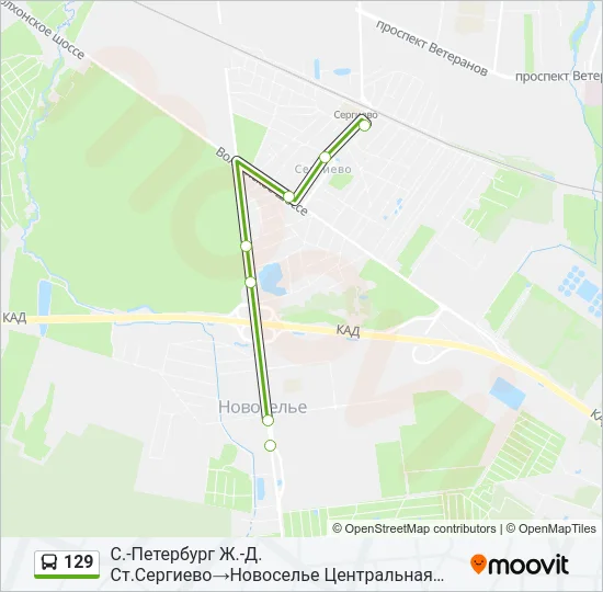 Автобус 129: карта маршрута