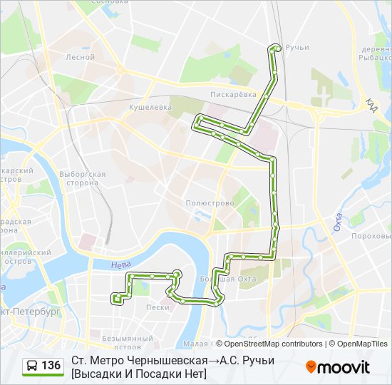 136 bus Line Map