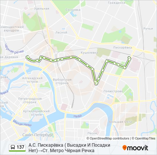 137 bus Line Map